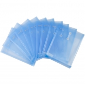 齐心（Comix）F118 A4透明绕绳档案袋/文件袋/资料袋 竖式 10个/包 蓝色